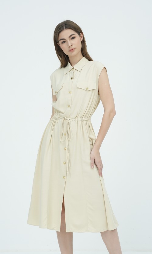 SIXDO Woven Flared Dress for Women